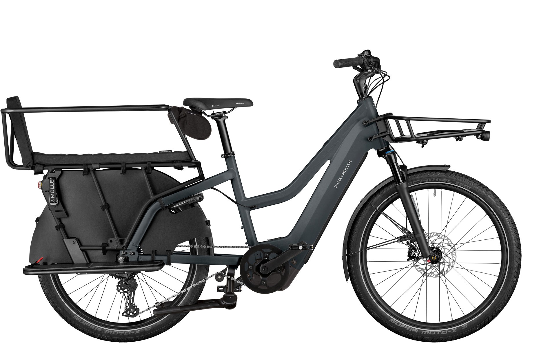 Riese and Mueller Multicharger3 Mixte FAMILY in utility grey black matt
