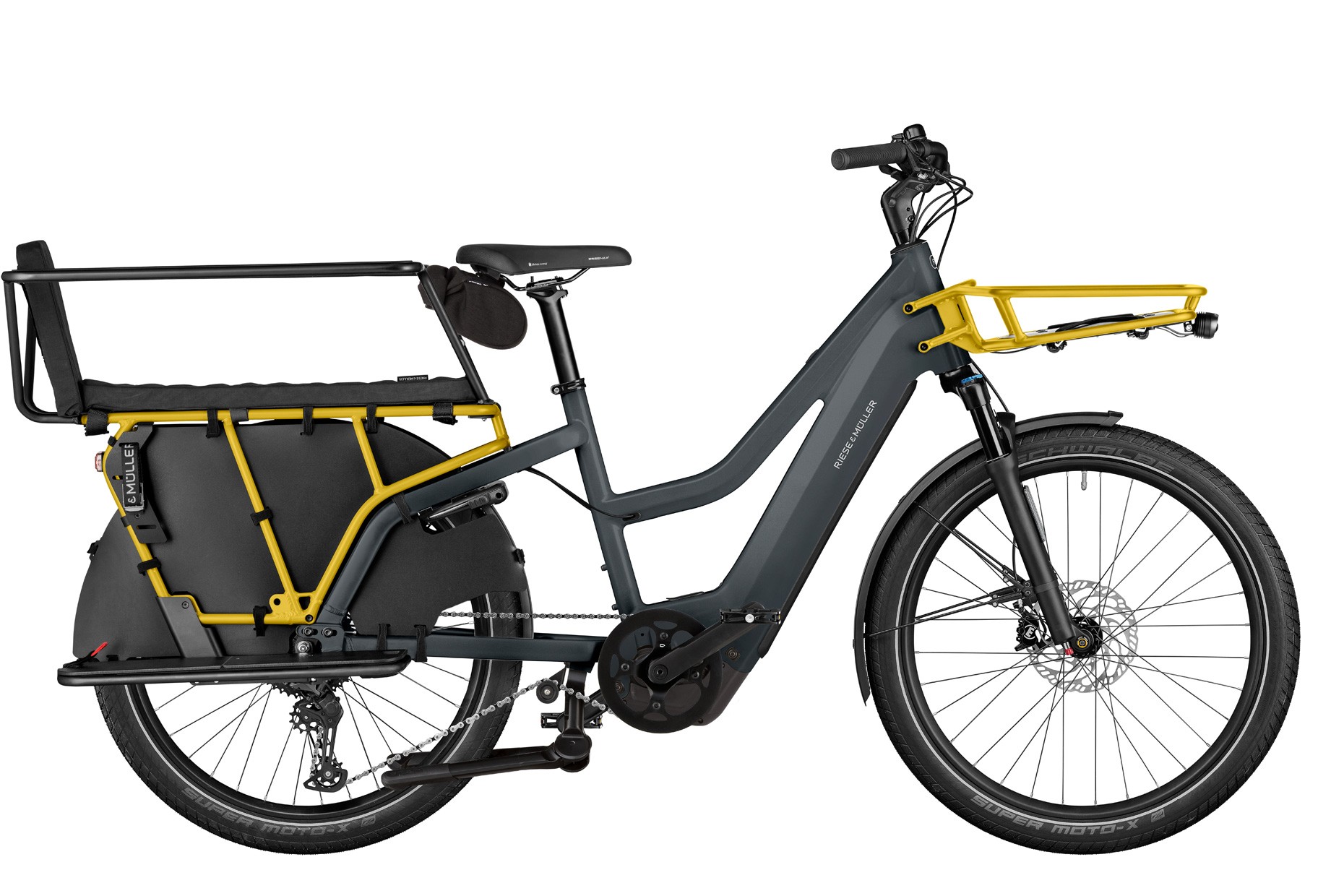 Riese and Mueller Multicharger3 Mixte FAMILY in utility grey curry matt