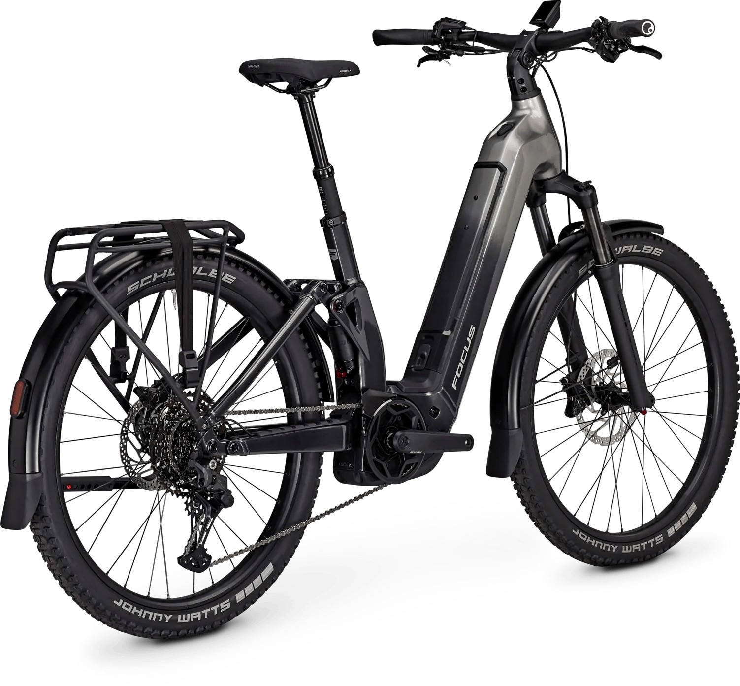 Focus Aventura2 6 8 FS step through e bike with rear rack and alloy fender