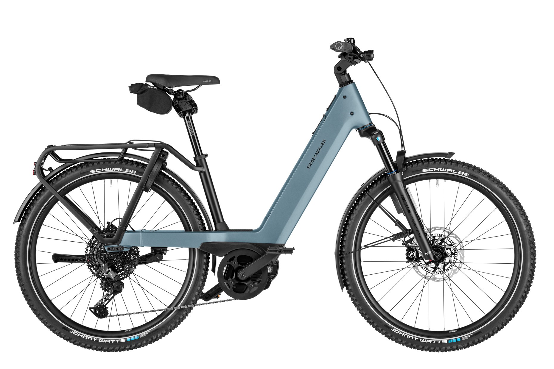 Riese & Müller Nevo5 touring in ice blue 50 cm frame with ABS