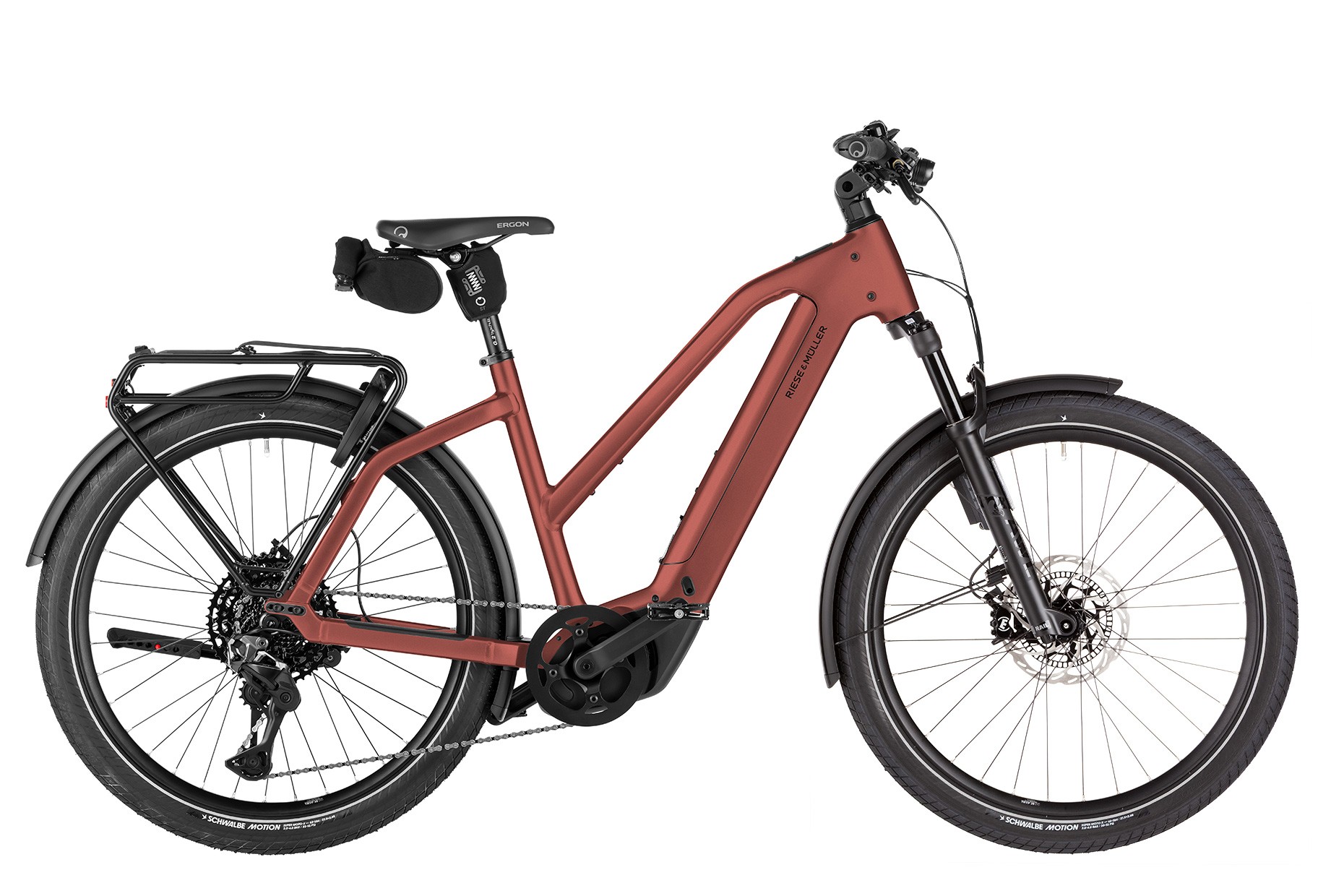 Riese & Müller Charger5 Mixte touring pro in maroon size M with ABS