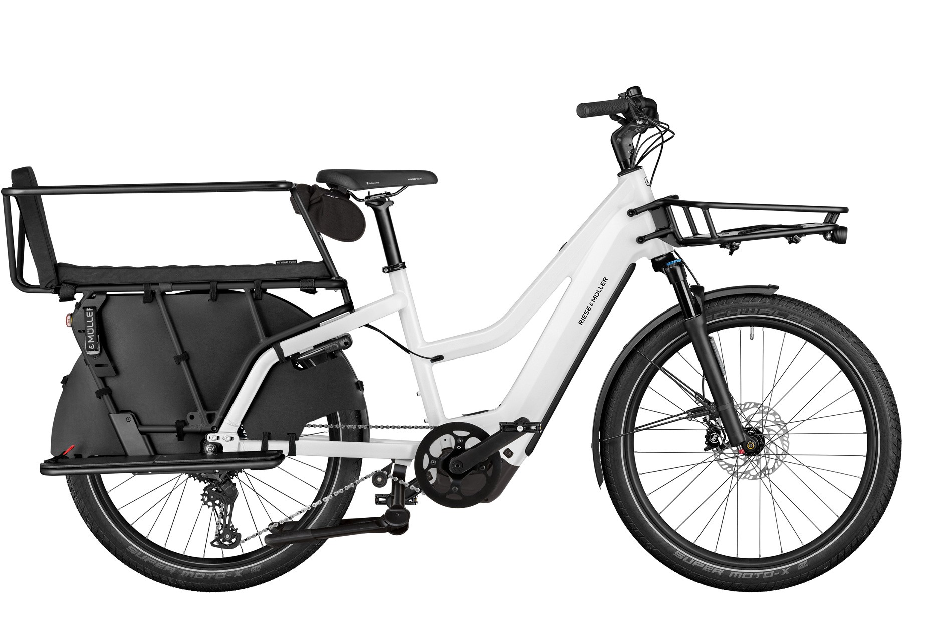 Riese & Müller Multicharger3 Mixte FAMILY in pearl white black matt